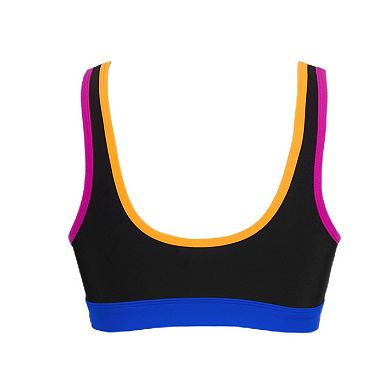 Women's Cupshe Colorblock Zip-Front Swim Top