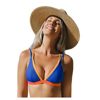 Women's Cupshe Colorblock V-Neck Swim Top