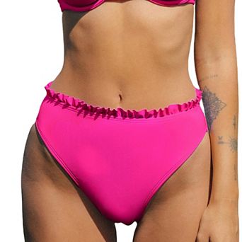 Women's Cupshe Merrow Edge High Waist Swim Bottoms