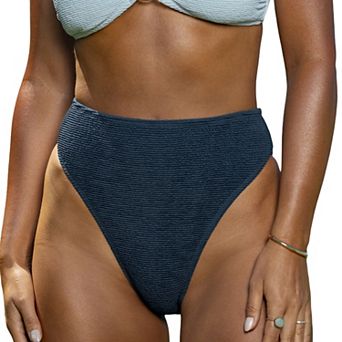 Women's Cupshe Cobalt Cheeky High Leg Bikini Swim Bottoms