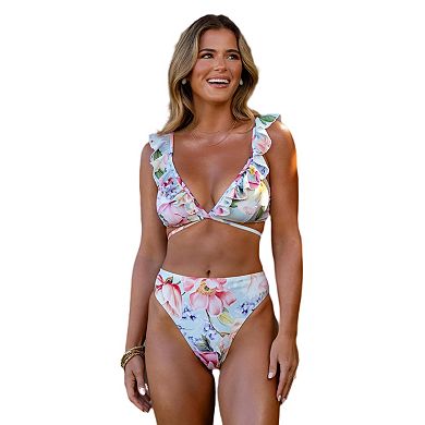 Women's Cupshe High-Waist Floral Swim Bottoms
