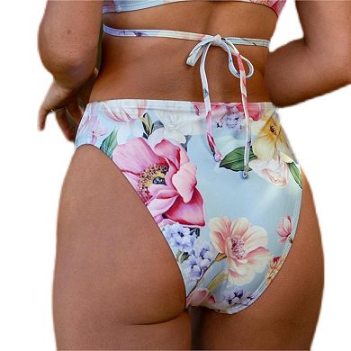 Women's Cupshe High-Waist Floral Swim Bottoms