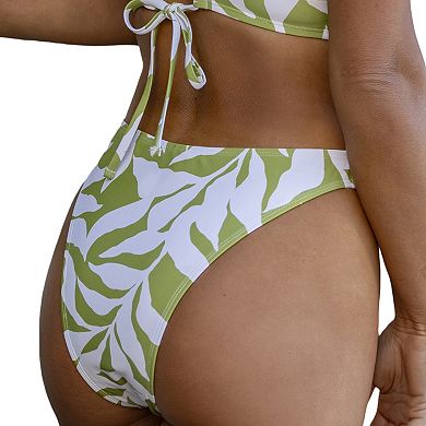 Women's Cupshe Palmer High-Waisted Bikini Swim Bottoms
