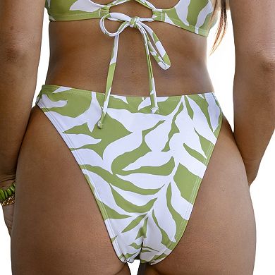 Women's Cupshe Palmer High-Waisted Bikini Swim Bottoms