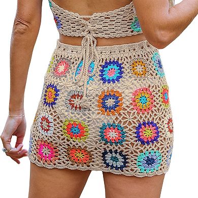 Women's Cupshe Floral Crochet Swim Cover-Up Skirt