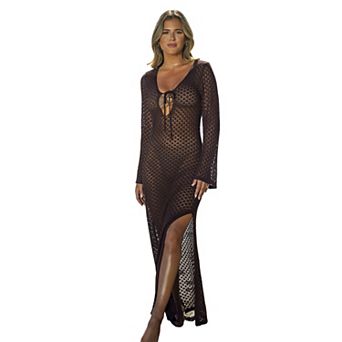 Women's Cupshe Long Sleeve Crochet Cover-Up Dress