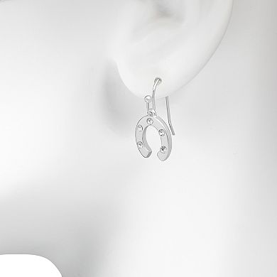 LC Lauren Conrad Silver Tone Western Horseshoes Drop Earrings