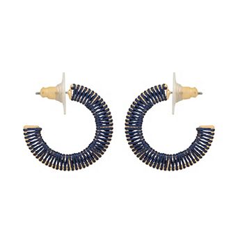 LC Lauren Conrad Gold Tone Threaded Hoop Earrings