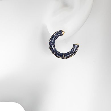 LC Lauren Conrad Gold Tone Threaded Hoop Earrings