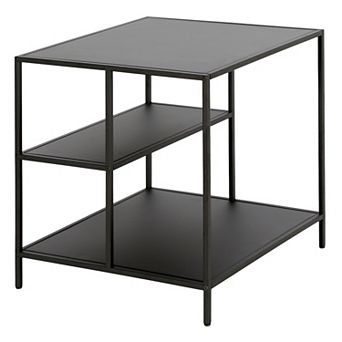 Finley & Sloane Winthrop Square Side Table with Metal Shelves