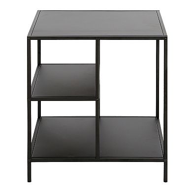 Finley & Sloane Winthrop Square Side Table with Metal Shelves