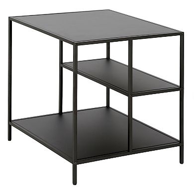 Finley & Sloane Winthrop Square Side Table with Metal Shelves