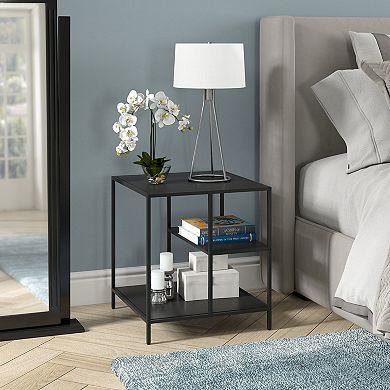 Finley & Sloane Winthrop Square Side Table with Metal Shelves