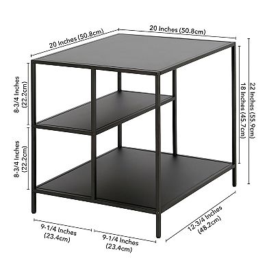 Finley & Sloane Winthrop Square Side Table with Metal Shelves