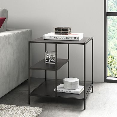 Finley & Sloane Winthrop Square Side Table with Metal Shelves