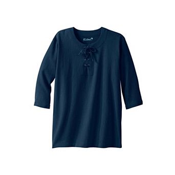 KingSize Men's Big & Tall Gauze Lace-Up Shirt
