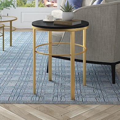 Finley & Sloane Gaia Wide Round Side Table with MDF Top