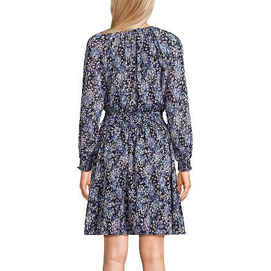 Women's Lands' End Chiffon Clip Dot Dress