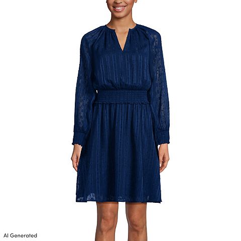 Женские платья Lands' End Chiffon Clip Dot Dress