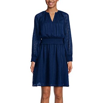 Women's Lands' End Chiffon Clip Dot Dress