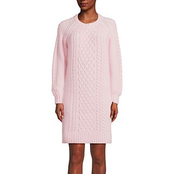 Women's Lands' End Cable Crew Neck Sweater Dress