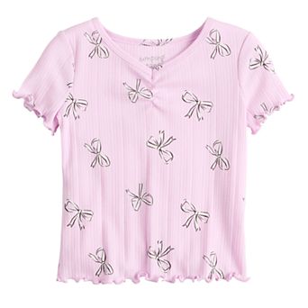 Baby & Toddler Girl Jumping Beans® Ruched Neck Ribbed Tee
