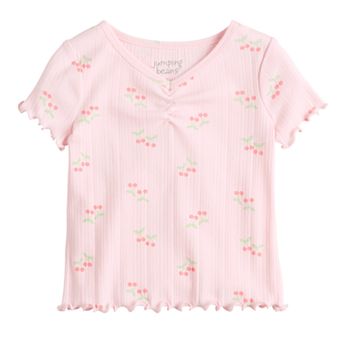 Baby & Toddler Girl Jumping Beans® Ruched Neck Ribbed Tee