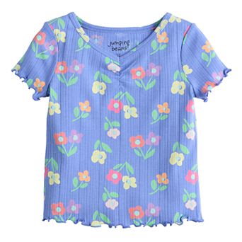 Baby & Toddler Girl Jumping Beans® Ruched Neck Ribbed Tee