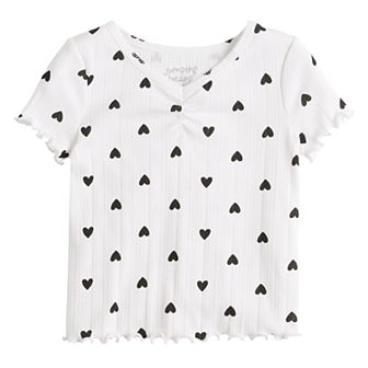 Baby & Toddler Girl Jumping Beans® Ruched Neck Ribbed Tee
