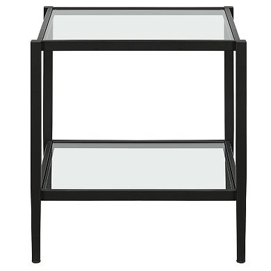 Finley & Sloane Hera 20" Wide Round Side Table with Glass Shelf