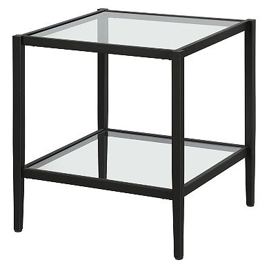 Finley & Sloane Hera 20" Wide Round Side Table with Glass Shelf