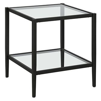Finley & Sloane Hera 20" Wide Round Side Table with Glass Shelf