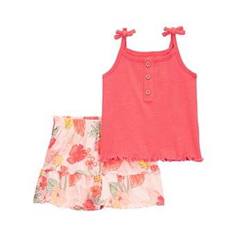 Baby Girl Carter's 2 pc Ribbed Tank Top & Floral Skort Set