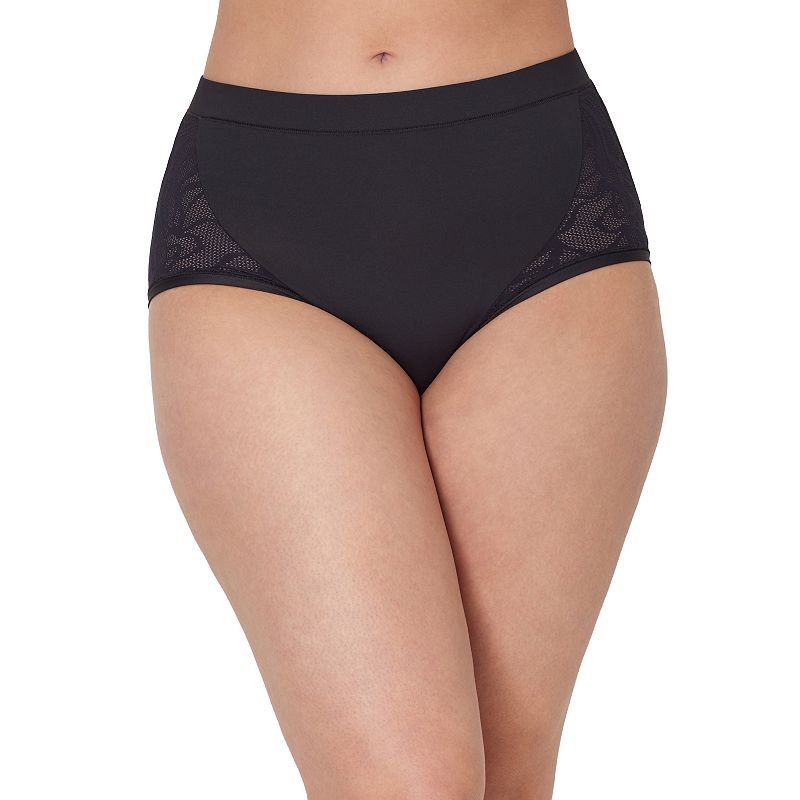 Women's Bali®'s Coolest Smoothing High-Waist Brief Panty DFCSBF, Size: Medium, Black