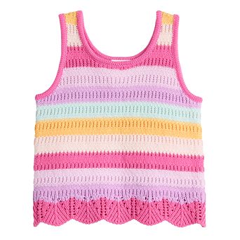Girls 4-12 Jumping Beans® Mixed Stitch Sweater Tank Top