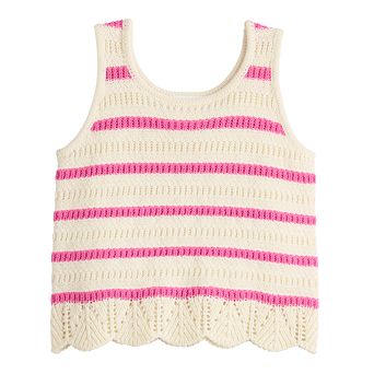 Girls 4-12 Jumping Beans® Mixed Stitch Sweater Tank Top