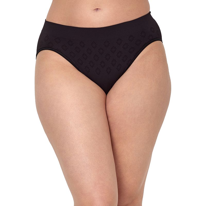 Women's Bali® Confident Light Leak & Period Protection Hi-Cut Panty DFSLH1, Size: Small, Black