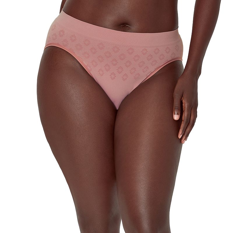 Women's Bali® Confident Light Leak & Period Protection Hi-Cut Panty DFSLH1, Size: XXL, Smokey Purple Mauve