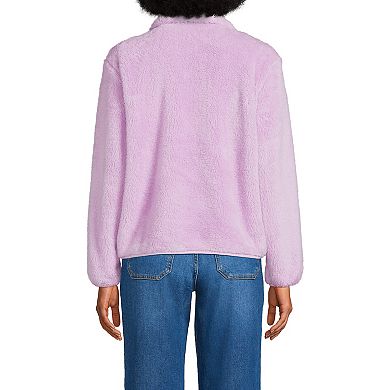 Women's Lands' End Quarter-Zip Cozy Sherpa Fleece Pullover