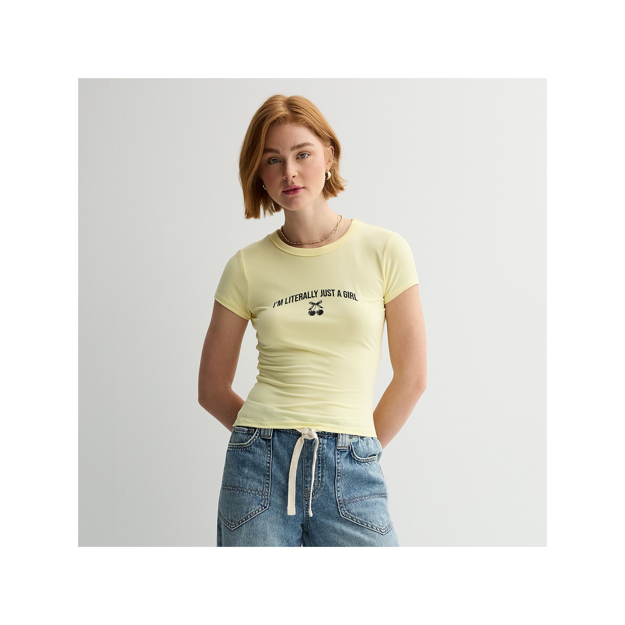 Juniors Harper & Ivy Graphic Baby Tee, Girls, Size: XS, Yellow