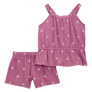 Toddler Girl Carter's Floral 2-pc. Top & Shorts Set