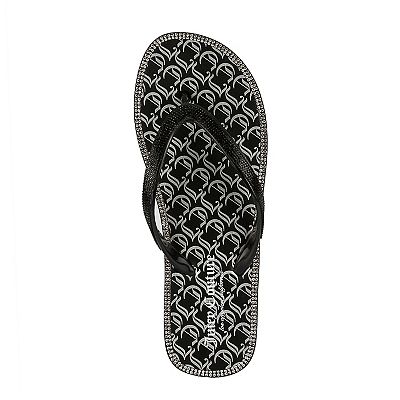 Juicy Couture Women s Surprise 2 Embellished Flip Flop White Silver