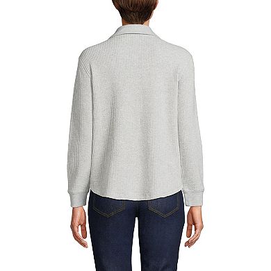 Women's Lands' End Waffle Relaxed Long Sleeve Shacket