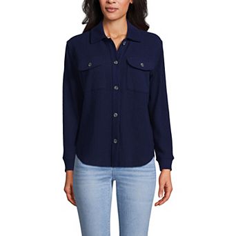 Women's Lands' End Waffle Relaxed Long Sleeve Shacket