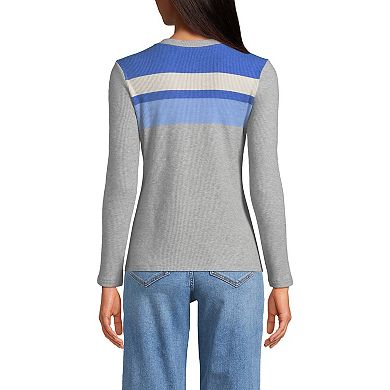 Women's Lands' End Long Sleeve Cozy Rib Henley Top