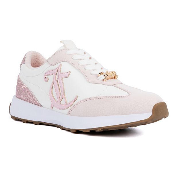 Juicy Couture Women s Eunice Lace Up Sneakers Blush White Size 6M