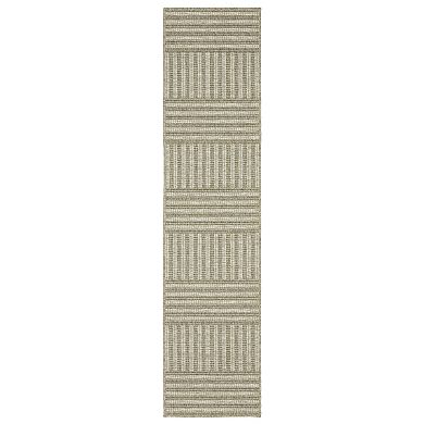 StyleHaven Tangelo Geometric Striped Indoor / Outdoor Area Rug