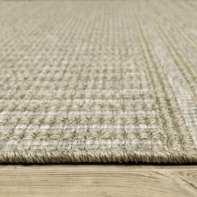 StyleHaven Tangelo Geometric Striped Indoor / Outdoor Area Rug