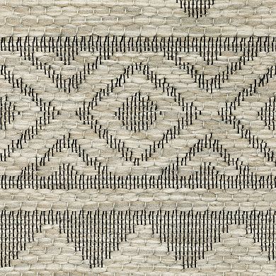 StyleHaven Tangelo Diamond Banded Indoor / Outdoor Area Rug