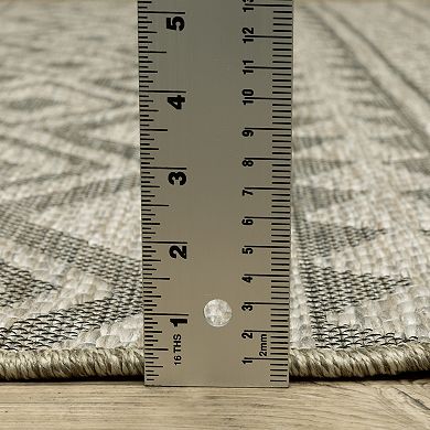 StyleHaven Tangelo Diamond Banded Indoor / Outdoor Area Rug